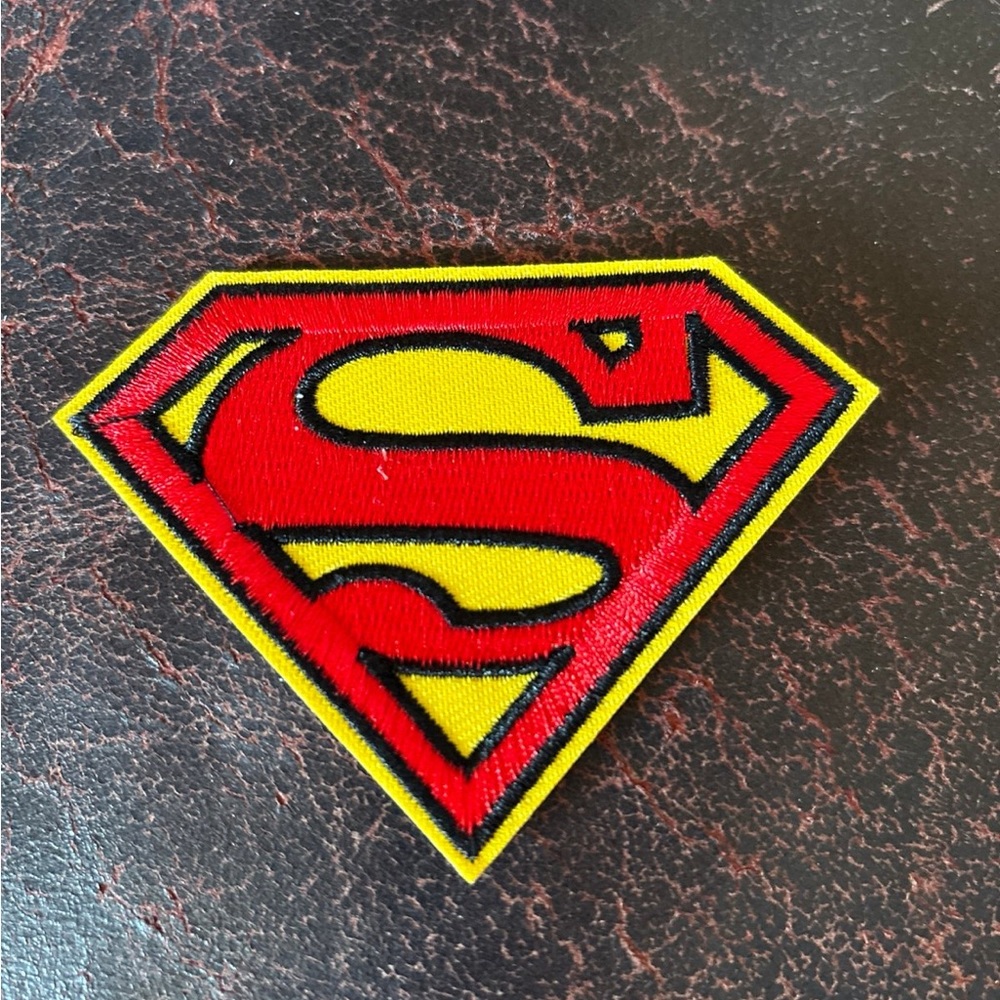 Superman logo patch iron on transfer to make your own shirts or diy projects